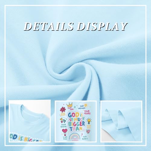 Image of Sulayesh Girls Cute Christian Shirts Jesus God Faith Bible Verse Tshirt for Kids Religious Inspirational Graphic Tees Tops