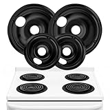 Electric Stove Drip Pans Set of 4 (2 x 6-Inch & 2 x 8-Inch) Replacement Stove Drip Pans for Electric Stove for GE & Hotpoint Ranges - Compatible with WB31M20 & WB31M19 Stove Burner Drip Pan