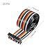 uxcell 2Pcs Flat Ribbon Cable 2.54mm Pitch 20 Pin Type-C Rainbow IDC Flat Ribbon Wire Connector 118cm Length Wires