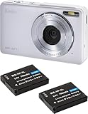 【Amazon.co.jp限定】 ケンコー(Kenko) コンパクトデジタルカメラ KC-AF11 WH ST バッテリー2個セット 500万画素 オートフォーカス機能 軽量101g ホワイト 446539
