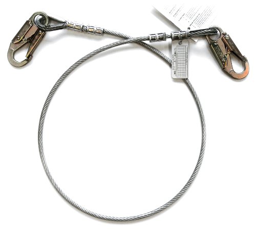 Guardian Fall protection 10471 1,2 m câble galvanisé avec revêtement en vinyle ras du cou Ancre avec extrémités X2 mousquetons