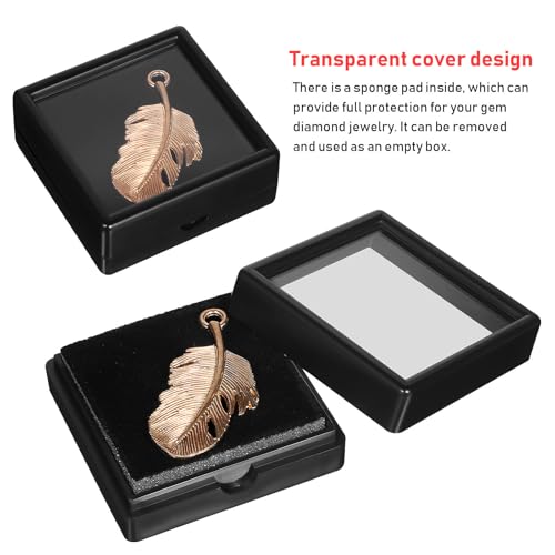 Boîtes à bijoux transparentes YARNOW, rangement compact avec éponge pour pierres - 8