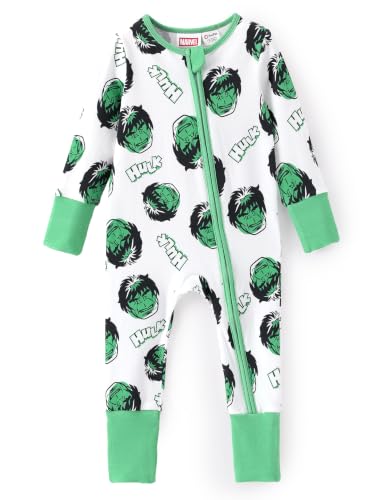 Disney Hulk Baby Baby Boys Romper, Zip-front Non-slip Footed Clothes For Newborn Outfit