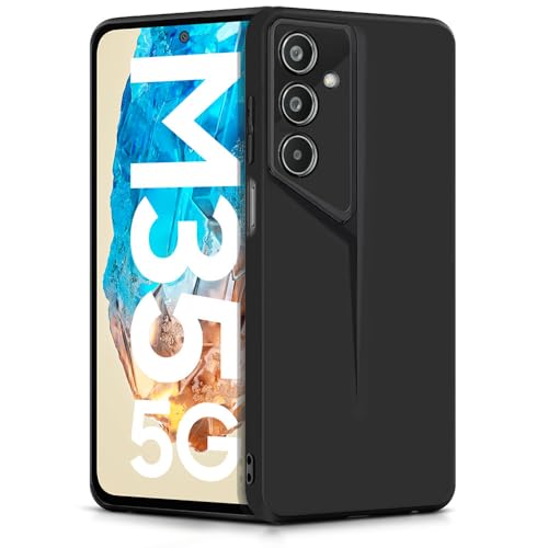 Image of WOW IMAGINE Slim Back Cover for Samsung Galaxy M35 5G | Blade Series Ultra Thin Case with Lightweight Design | Camera Protection | Soft Matte Silicone Flexible Mobile Case - Black