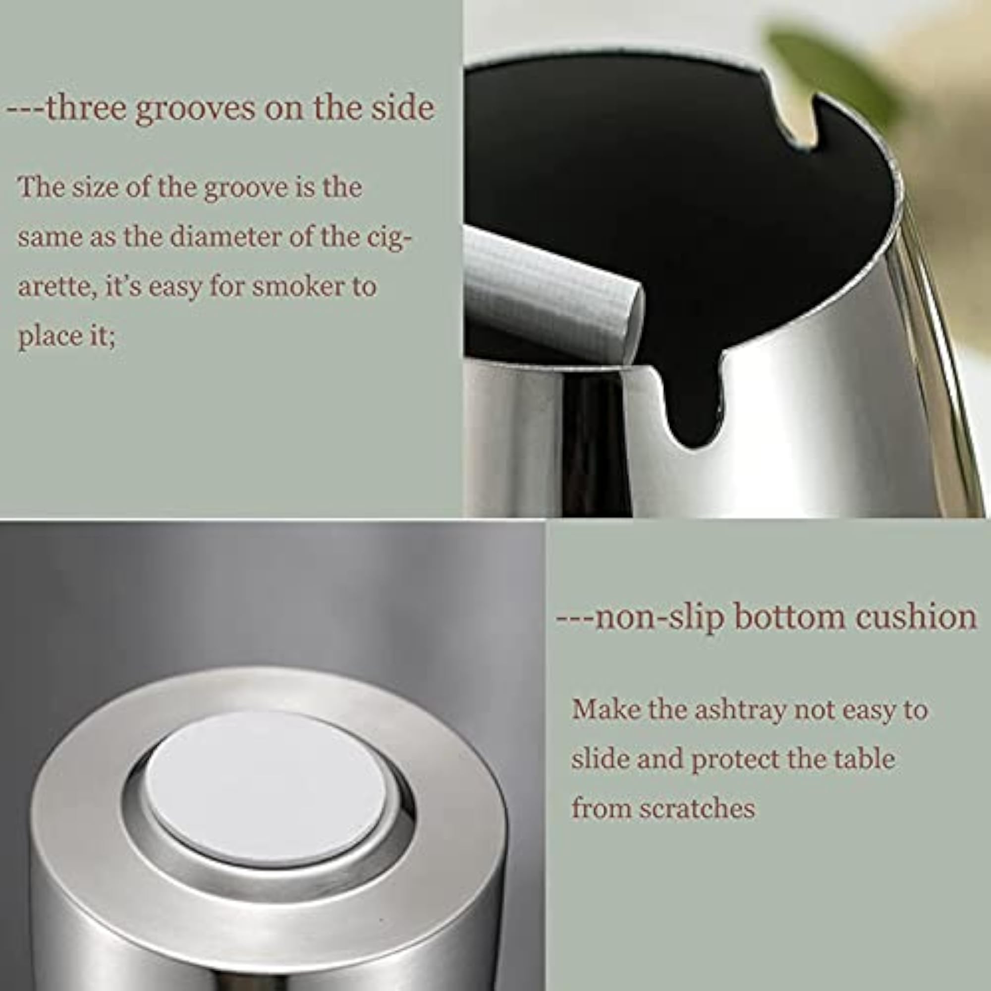 Portable Windproof Cigar Ashtray with Bracket