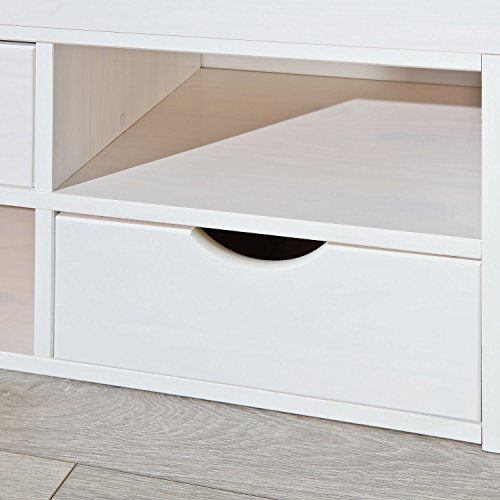 Cama Casal Multifuncional Madeira Maciça 6 Gavetas Charme Inter Link Branco Lavado