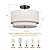 FRIDEKO HOME 3 Light Semi Flush Mount Ceiling Light Modern Close to Ceiling Light Fixture with 2-Layer Fabric Shade Light Fixtures Ceiling Mount for Bedroom Living Room Kitchen Foyer Hallway