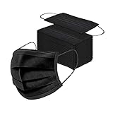 Black Disposable Safety Mask 3 Layer Protection Face Mask for Adults 50 pcs