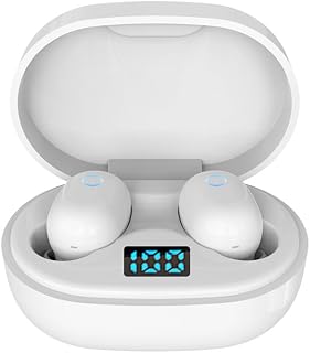 ワイヤレスイヤホン Bluetooth5.3 超軽量3.5g ミニサイズ 睡眠遮音 自動ペアリング LED残量表示 ホワイト | マイク内蔵 左右分離型 柔軟性高 痛くない ハンズフリー通話 ENCノイズキャンセリン 瞬間接続 iPhone Androidに対応