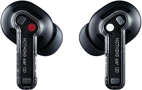 Nothing Ear (2) - Wireless Earbuds with ANC (Active Noise Cancelling), Hi-Res audio certified, Dual Connection, Powerful 11.6 mm custom driver - Black