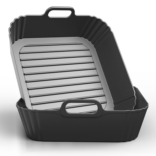 Comparison: Best Liners For Air Fryer 10 PINTAUR 9-Inch Square Silicone Liners for Large Air Fryer 2Pack, 6 to 8.5QT Silicone Pot Baking Accessories for Chefman COSORI Ninja Instant Pot Vortex XL Cuisinart, Reusable Air Fryer Tray Insert