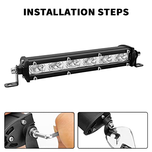 7-Inch 18W Green Single Row Off-Road Led Light Bar Pods, Work Driving Fog Lights, 12V 24V Ultra-Slim Thin Waterproof Combo Flood Spot Navigation Lights For Truck Atv Boat Cars Tractor, 2X Green, 36W #TOP5