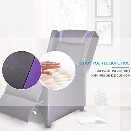 VITESSE Gaming Recliner Chair Racing Style Single PU Leather Sofa Modern Living Room Recliners Ergonomic Comfortable Home Theater Seating, Purple