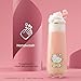 JoyJolt Hello Kitty Stay Gold Stemless Flutes, 9.4oz Drinking Glasses Set of 4, Sanrio Highball Glasses, Kawaii Hello Kitty Kitchen Glass Set Ideal for Water Juice Smoothies, Skinny Tall Glasses