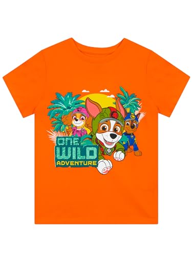 T-shirt Paw Patrol garçon Pat'Patrouille orange manches courtes Marshall Skye 18m-8ans