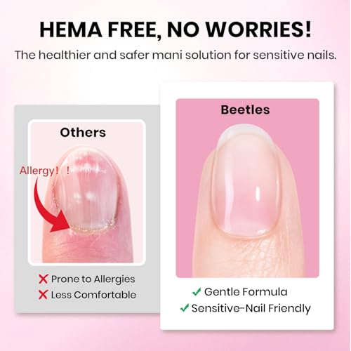 Image of Beetles Gel Nail Kit Etch-X, Almond Short, 288pcs 12 Sizes Nail Tips