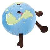 BESTonZON Muñeco de Peluche Educativo del Planeta Tierra Cojín Redondo y Suave de Felpa Decoración Científica para Habitaciones Infantiles Juguete Didáctico de Astronomía