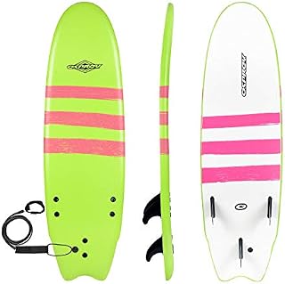 Osprey Foam Surfboard Soft Foamie Complete with Leash and Fins, Green Triband, 6 ft/7 ft/8 ft