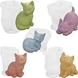 5-Piece Mini Cat Silicone Molds for DIY Crafts Versatile Wax Molds for Adorable Kitten Candles & Animal Resin Art, for Soy Wax & Handmade Soap - Great for Home Decor, Festive Gifts & Car Accessories