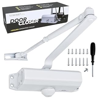 VI HOME Chiudiporta Automatico Regolabile Con Ritenuta 60kg / Molla Chiudiporta Della Porta Con Sistema Idraulico/Chiudiporta Automatico/Molla Per Porta/Chiudiporta A Molla/Chiudi Porta (Bianco)