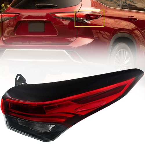 LEAVAN Outer Tail Light Assembly Fit for 2020 2021 2022 Toyota Highlander, LED Rear Right Lamp Brake Taillight Passenger Side 815500E230 TO2805156
