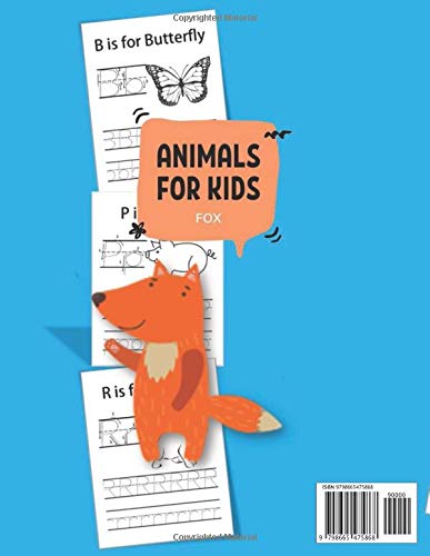 Letter Tracing Book Handwriting Alphabet for Preschoolers Animals for kids - Fox: Letter Tracing Boo