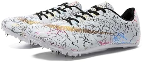 Jokvaex Track Spikes Shoes 8 Spikes, Track & Field Competition Long Jump Outdoor Training Lightweight, Professional Running Nail Spikes Shoes for Men and Women.