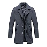 3 Knöpfen Verschluss und Reißverschluss. Reverskragen, Slim Fit Schnitt