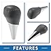 A ABSOPRO Automatic Gear Shifter Knob for Toyota Camry 2007-2014 Plastic Faux Leather Automotive Gearbox Stick Shifter Lever Knob Gray with Gray Stitches