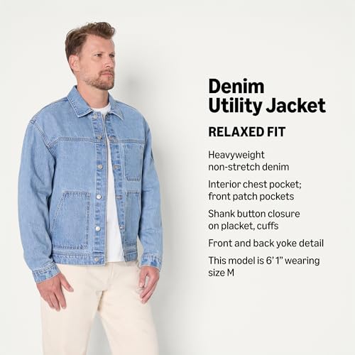 Amazon Essentials Men's Rigid Denim Relaxed-Fit Utility Jacket2