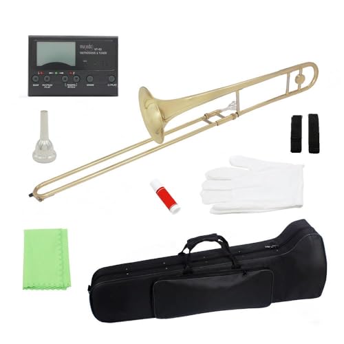 Trombone alto en laiton de qualité supérieure avec clé de si bémol finition dorée