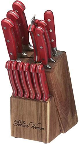 The Pioneer WomanCowboy Rustic Forged 14-Piece Knife Block Set Red 111303.14R
