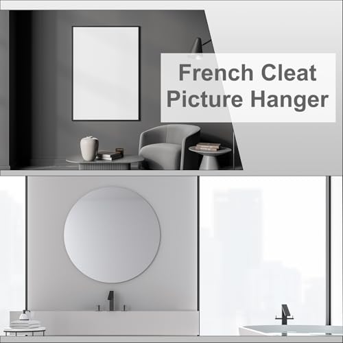 Image of uxcell 2 Pair French Cleat Picture Hanger, 12 Inch Heavy Duty Aluminum Z Bar Clip Interlocking Wall Mounting Bracket Hanger Kit for Hanging Mirror Picture Shelf