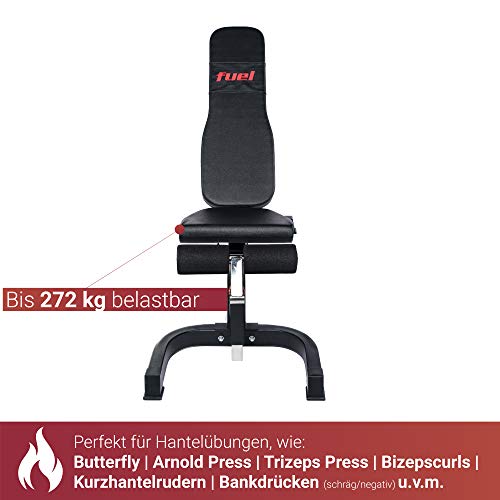 HB200 Multifunktions-Hantelbank, 4-in-1 Hantelbank: Flachbank, Schrägbank, Negativbank und Bauchtrainerbank, bis 272kg belastbar, Sitzpolster und Rückenlehne mehrfach verstellbar – Bild 5