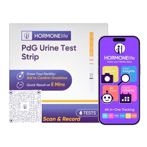 HORMONElife PdG Test Strips for Women PDG Urine Tests to Track Ovulation Easy at-Home Progesterone Metabolite Detection (6 Count)