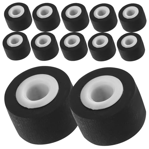 Uonlytech 12 Piezas Rodillo de presión Accesorios para Radio Repuesto para Reproductor de Cassette Soporte de teléfono para Montaje en Coche Rodillo de Arrastre para Registrador Caucho Black