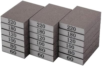 8pcs Sanding Sponge Blocks 180-220 Grits Sanding Block, 100x70x25mm, Brown&Blue