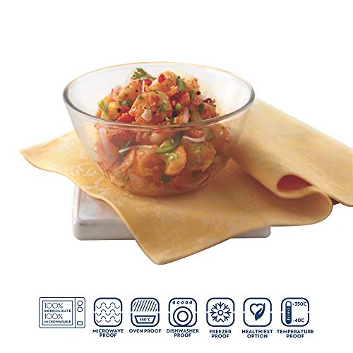 Image of Borosil Oval Baking Dish, 1.6 litres, Transparent & Glass Mixing Bowl, 2.5 L, Oven and Microwave Safe Combo