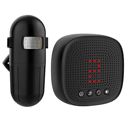 Wireless Driveway Alarm, Motion Detector, Outdoor Motion Sensor Weather Resistant (1 Black Sensor Only)