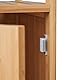 Relaxdays Badschrank Bambus, HBT: 87 x 36,5 x 33 cm, schmales Badregal mit Tür, 2 offene Ablagen, Badkommode, Natur