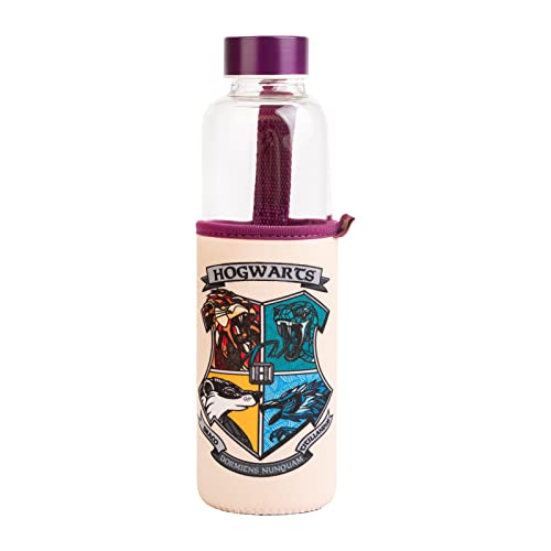 Grupo Erik Botella agua cristal Harry Potter - Botella cristal 500ml : Botella agua niños, Harry Potter regalos | Botella termica 500ml - Botellas de agua con funda protectora