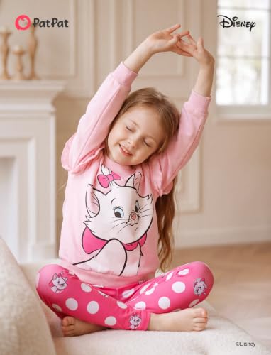 Image of Disney Girls Clothes Long Sleeve Sweatshirt Leggings Outfit 2 Piece Set | Officially Licensed丨Bold Character Print丨Ruffle Shoulder丨Comfy Fit丨Soft Feel丨Lightweight丨Bright Colors丨Mix & Match丨Gift-Ready