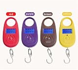 Waga wisząca, 25 kg/5 g Mini waga cyfrowa Elektroniczna waga wędkarska Waga bagażowa Wisząca mini waga(Purple)