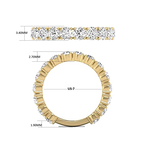 2 Carat TW Natural Diamond Eternity Band in 14K Yellow and White Gold (Color J-K, Clarity I2-I3)4