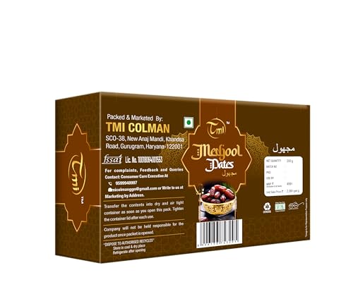 Image of TMI Medjool Dates 200g | Premium Jumbo Medjool Khajoor | Naturally Sweet Soft Dates | No Added Preservatives | Hygienically Packed | Healthy Energy Snack