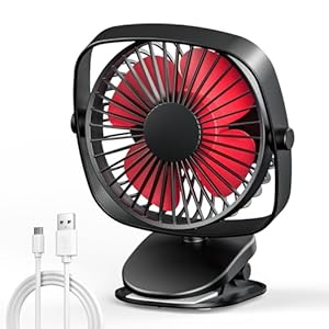 VersionTech Clip on Stroller Fan, Mini Personal Desk Fan with USB Rechargeable Battery Operated and 360° Rotation for Home Room Baby Bed Office Car Outdoor (Black)