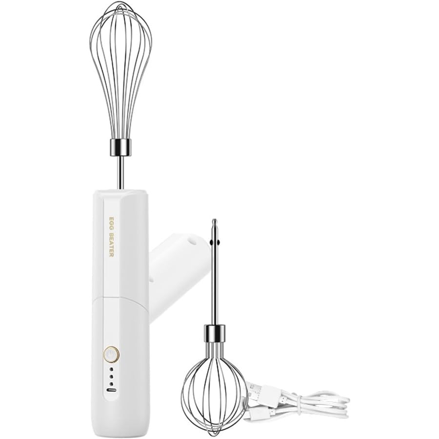 Foldable hand mixer, 3-speed adjustment, cordless hand mixer, one-push operation, 2 beaters included, removable beaters, for the kitchen, for seasonings, eggs, jam, whisk, electric, slim, compact, 30