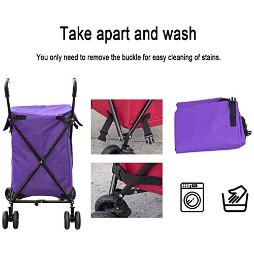 Einkaufswagen Faltbarer Stiefelwagen, Einkaufstrolley mit Teleskopgriff auf Rädern, Kistenbox, Trolley für Gartenlehrer, College-Bücher, 82 Liter Fass – Bild 5