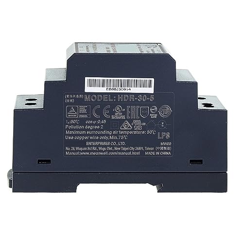 Alimentation à découpage rail DIN compacte HDR-30-12 pour armoire étroite