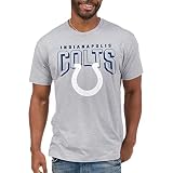 Junk Food Standard Clothing x Bold Logo-Short Sleeve Fan Shirt for Men and Women Officially Licensed NFL Apparel, Indianapolis Colts-Heather Grey